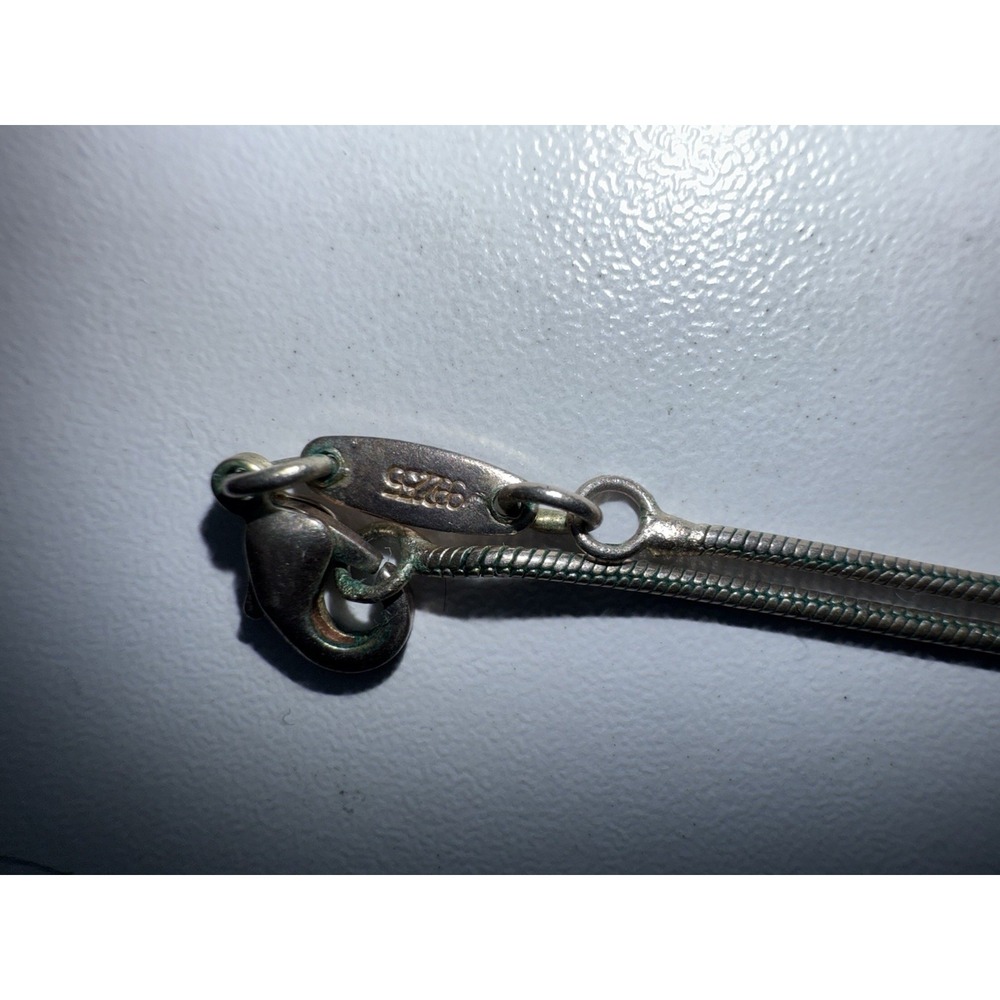 VTG Coach Sterling Silver Snake Chain Shopping Bag‎ Pendant Necklace 18" 925 Y2K - Picture 2 of 7
